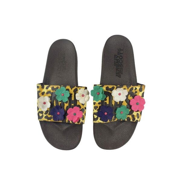 Adidas Jeremy Scott Adilette Leopard Floral Print Slipper Slides Sandals Size 13 main image 11